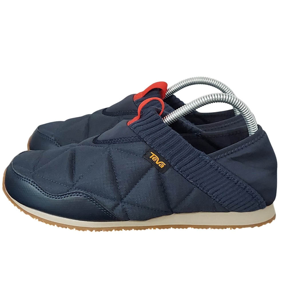 Teva ReEmber Slip On Sneakers Women 8 Navy Blue Quilted Collapsible Heel 1125471